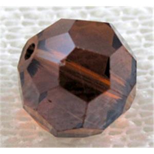 Crystal Glass, Faceted Round Beads, Deep coffee, 10mm dia [GSICC04C06-10MM]