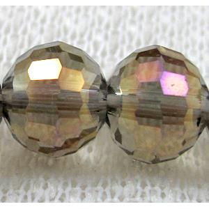 Crystal Glass Beads, 96 faceted round, Gray AB color, approx 10mm dia, 72pcs per st [GSICC05C01-10MM]