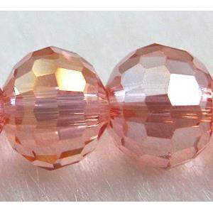 Crystal Glass Beads, 96 faceted round, rose-pink AB-color, 12mm dia [GSICC05C05-12MM]