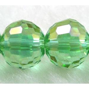 Crystal Glass Beads, 96 faceted round, Lt.green AB colored, 12mm dia [GSICC05C07-12MM]