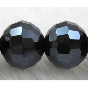 Crystal Glass Beads, 96 faceted round, jet, approx 10mm dia, 72pcs per st [GSICC05C13-10MM]