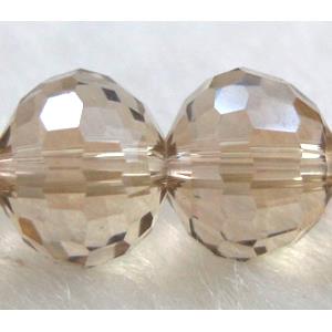 Crystal Glass Beads, 96 faceted round, champagne, approx 10mm dia, 72pcs per st [GSICC06C03-10MM]