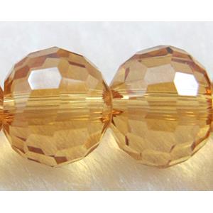 Crystal Glass Beads, 96 faceted round, gold champagne, 12mm dia [GSICC06C05-12MM]