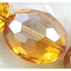 Crystal Glass Beads, faceted, Golden, 16x20mm, 18pcs per st [GSICC07C08]