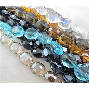 Crystal Glass Beads, faceted, horse eye, Mix color, 16x20mm, 18pcs per st [GSICC07MIX]