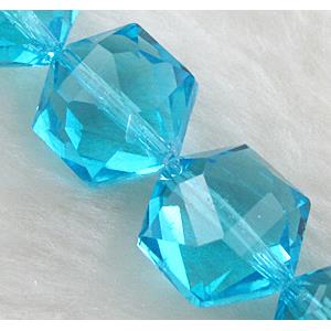 aqua Crystal Glass Beads,  faceted, 16mm dia, 40pcs per st [GSICC08C06]