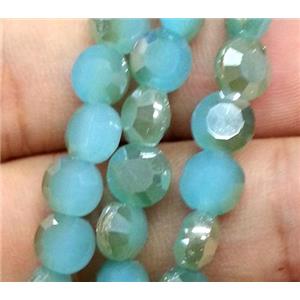 Chinese crystal glass bead, faceted flat round, approx 6mm dia, 72pcs per st [GSICC101]