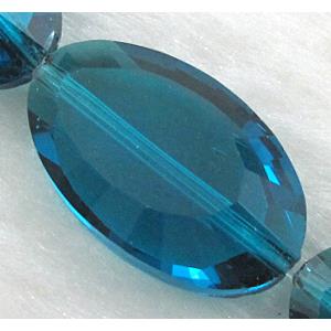 Crystal Glass Beads, faceted, peacock blue, 13x21mm, 20pcs per st [GSICC10C03]