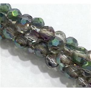 handmade braided chain with chinese crystal glass bead, faceted, approx 4mm bead, 21cm length [GSICC110]