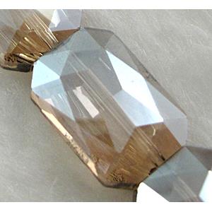 Crystal Glass Beads, faceted rectangle, 13.5x20mm, 18pcs per st [GSICC11C03]