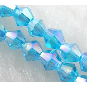 Chinese Crystal Beads, Faceted bicone, AB color, 4mm dia, 120pcs per st [GSICC14C11AB]