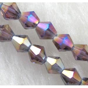 Chinese Crystal Beads, Faceted bicone, colored, 4mm dia, 120pcs per st [GSICC14C15AB]
