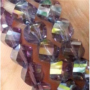 Chinese crystal glass bead, swiring cut, lavender AB color, approx 6mm dia, 100pcs per st [GSICC153-6MM]