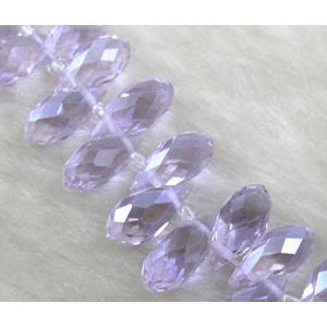Chinese Crystal Beads, faceted teardrop, lavender, approx 7x14mm, 100pcs per st [GSICC15C11-7X14MM]