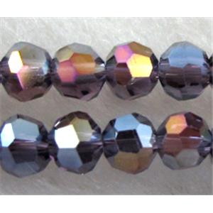 Chinese Crystal Beads, faceted round, purple plated, 4mm dia, approx 100pcs per st [GSICC16C05AB]