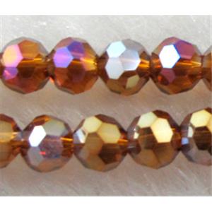 Chinese Crystal Beads, faceted round, deep-golden AB-color, 4mm dia, approx 100pcs per st [GSICC16C16AB]