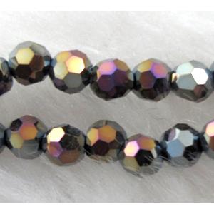 Chinese Crystal Beads, faceted round, rainbow half-plated, 4mm dia, approx 100pcs per st [GSICC16C17AB]