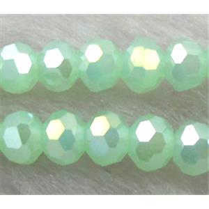 Chinese Crystal Beads, Faceted Round, green AB-color, 4mm dia, approx 100pcs per st [GSICC16C20AB]