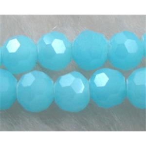 Chinese Crystal Beads, Faceted Round, Aqua, 4mm dia, approx 100pcs per st [GSICC16C22]
