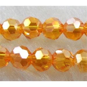 Chinese Crystal Beads, faceted round, golden AB-color, 4mm dia, approx 100pcs per st [GSICC16C25AB]