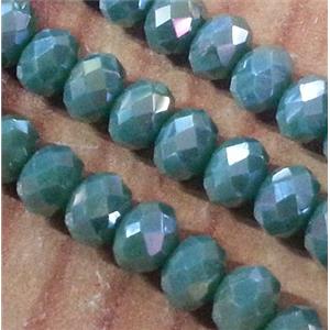 Chinese crystal glass bead, faceted rondelle, AB color, approx 2x3mm dia, 150pcs per st [GSICC178-3MM]
