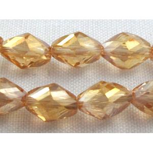 Chinese Crystal Beads, Twist, faceted, gold champagne AB color, 6x8mm, 50pcs per st [GSICC17C08AB]