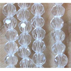 Chinese crystal glass bead, faceted round, 4mm dia, 100pcs per st [GSICC185]