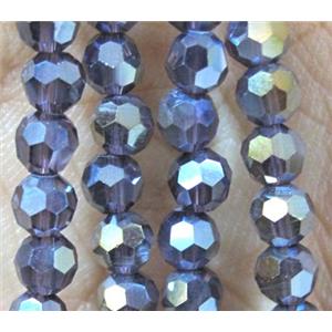 Chinese crystal glass bead, faceted round, 4mm dia, 100pcs per st [GSICC187]