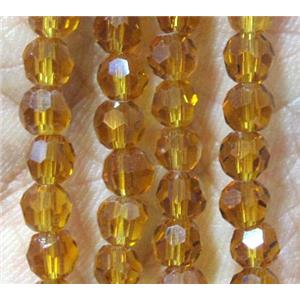 Chinese crystal glass bead, faceted round, 4mm dia, 100pcs per st [GSICC189]
