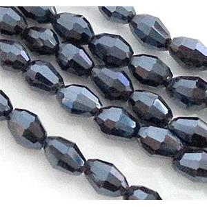 Chinese Crystal Glass Beads, faceted barrel, 6x8mm, 72pcs per st [GSICC18C01-6X8MM]