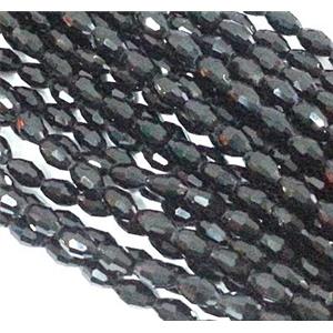 Chinese Crystal Glass Beads, faceted barrel, black, 6x8mm, 72pcs per st [GSICC18C02-6X8MM]
