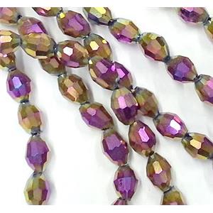 Chinese Crystal Glass Beads, faceted barrel, colorful, 6x8mm, 72pcs per st [GSICC18C09-6X8MM]