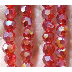 Chinese crystal glass bead, faceted round, 4mm dia, 100pcs per st [GSICC192]
