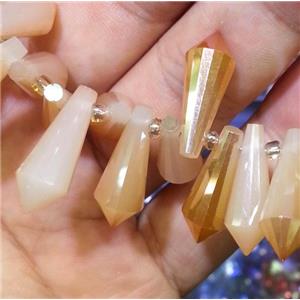 Chinese crystal glass bead, faceted teardrop, approx 8x20mm, 100pcs per st [GSICC196]