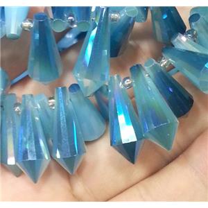 Chinese crystal glass bead, faceted teardrop, approx 8x20mm, 100pcs per st [GSICC203]