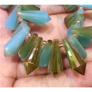 Chinese crystal glass bead, faceted teardrop, approx 8x20mm, 100pcs per st [GSICC206]
