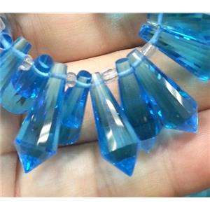 Chinese crystal glass bead, faceted teardrop, approx 8x20mm, 100pcs per st [GSICC207]