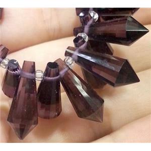 Chinese crystal glass bead, faceted teardrop, approx 8x20mm, 100pcs per st [GSICC209]