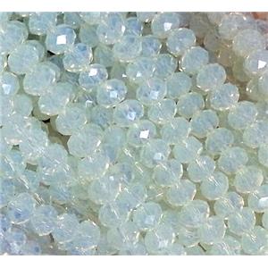 glass crystal bead, faceted wheel, opal, approx 8mm dia, 68pcs per st [GSICC21-8MM]