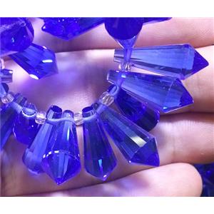 Chinese crystal glass bead, faceted teardrop, approx 8x20mm, 100pcs per st [GSICC210]