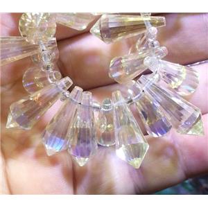 Chinese crystal glass bead, faceted teardrop, approx 8x20mm, 100pcs per st [GSICC214]