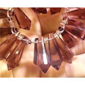 Chinese crystal glass bead, faceted teardrop, approx 8x20mm, 100pcs per st [GSICC215]