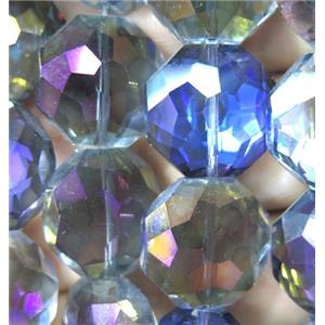 Chinese crystal glass bead, faceted flat round, approx 18mm dia, 18pcs per st [GSICC235]