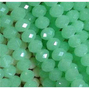 glass crystal bead, faceted wheel, apple green, approx 8mm dia, 68pcs per st [GSICC24-8MM]