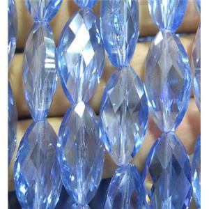 Chinese crystal glass bead, faceted oval, approx 12x25mm, 15pcs per st [GSICC254]