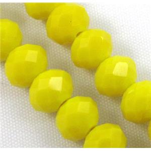 glass crystal bead, faceted wheel, lemon, approx 3x4mm, 135pcs per st [GSICC27-4MM]