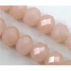 glass crystal bead, faceted wheel, pink jade, approx 3x4mm, 135pcs per st [GSICC29-4MM]