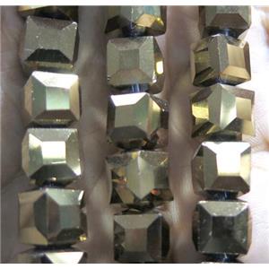 chinese crystal glass bead, faceted cube, approx 10x10mm, 40pcs per st [GSICC300]