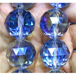 chinese crystal glass bead, faceted round, approx 20mm dia, 12pcs per st [GSICC307-20MM]
