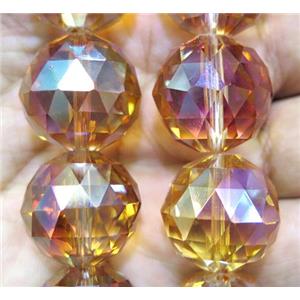chinese crystal glass bead, faceted round, approx 20mm dia, 12pcs per st [GSICC309-20MM]